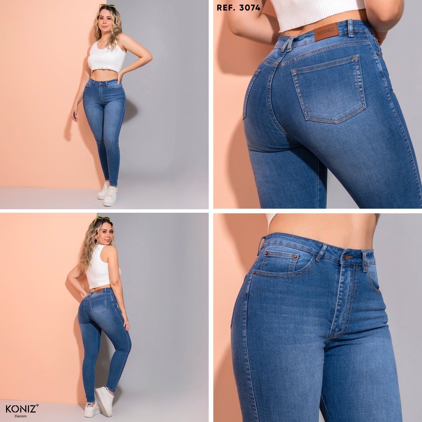 JEANS SKINNY TIRO ALTO REF 3074