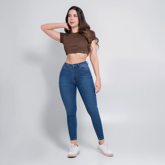 JEANS SKINNY TIRO ALTO REF 3096