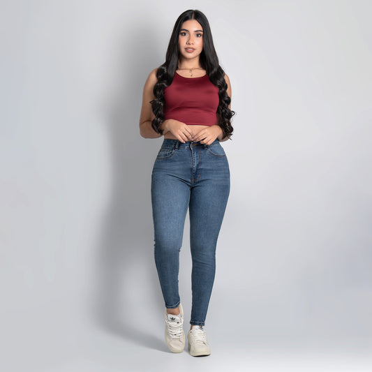 JEANS SKINNY TIRO ALTO REF 3101